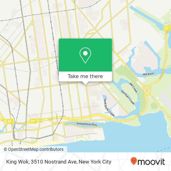 Mapa de King Wok, 3510 Nostrand Ave