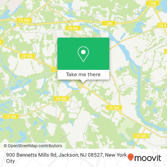 Mapa de 900 Bennetts Mills Rd, Jackson, NJ 08527
