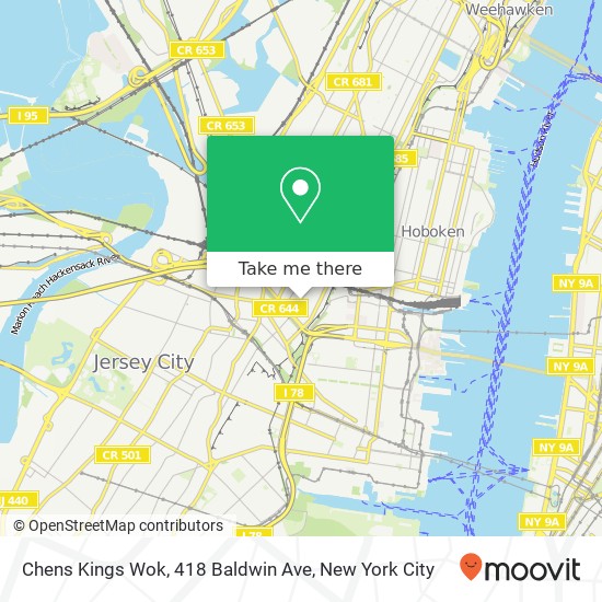 Mapa de Chens Kings Wok, 418 Baldwin Ave