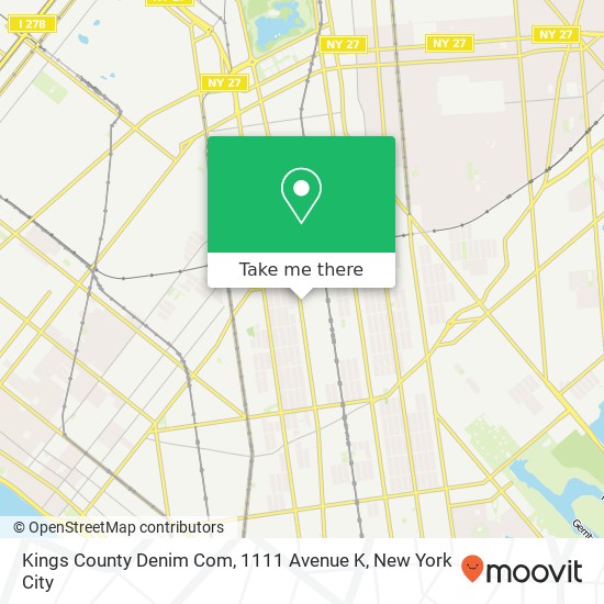 Mapa de Kings County Denim Com, 1111 Avenue K