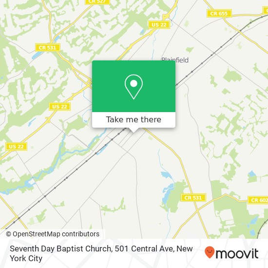 Seventh Day Baptist Church, 501 Central Ave map