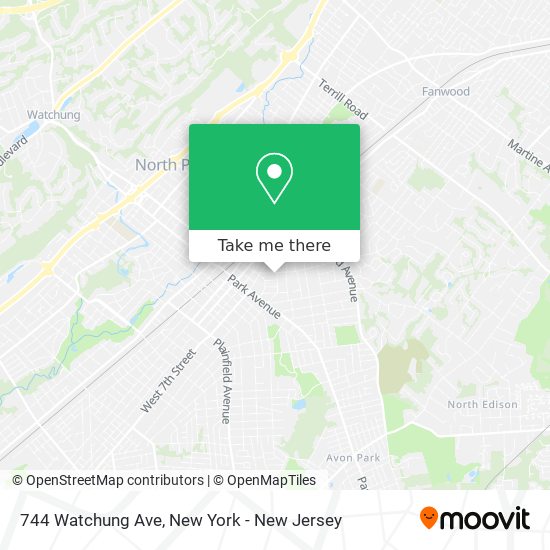 744 Watchung Ave map