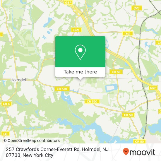 Mapa de 257 Crawfords Corner-Everett Rd, Holmdel, NJ 07733