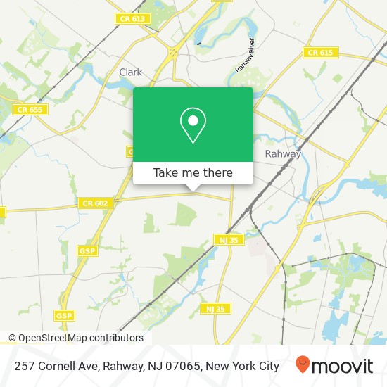 Mapa de 257 Cornell Ave, Rahway, NJ 07065