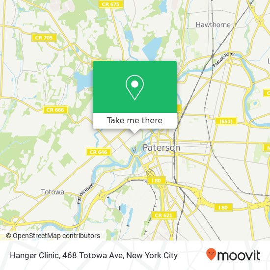 Mapa de Hanger Clinic, 468 Totowa Ave