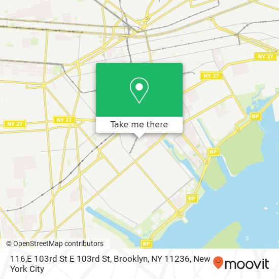 Mapa de 116,E 103rd St E 103rd St, Brooklyn, NY 11236