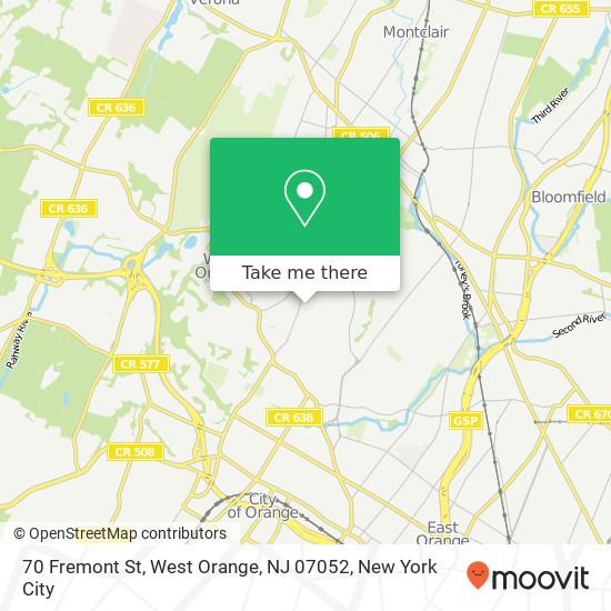 70 Fremont St, West Orange, NJ 07052 map