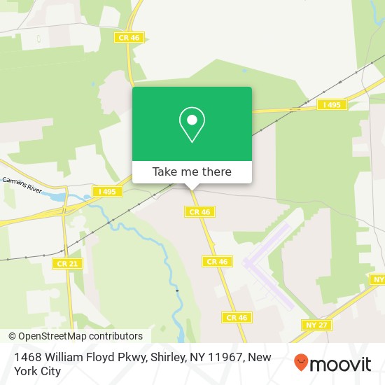 Mapa de 1468 William Floyd Pkwy, Shirley, NY 11967
