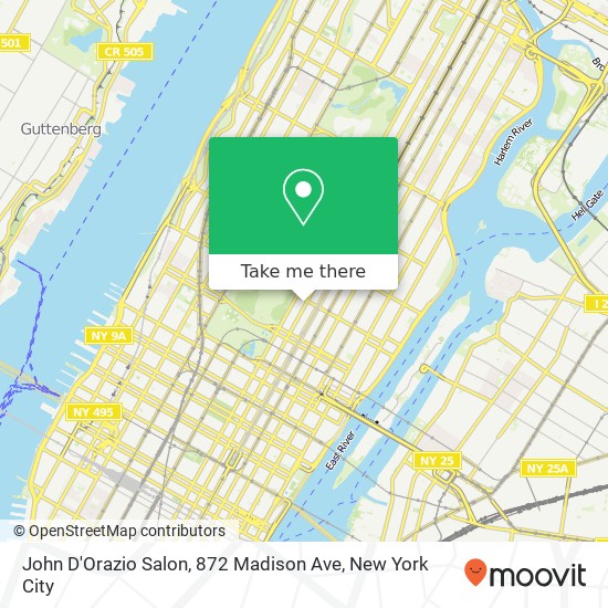 John D'Orazio Salon, 872 Madison Ave map