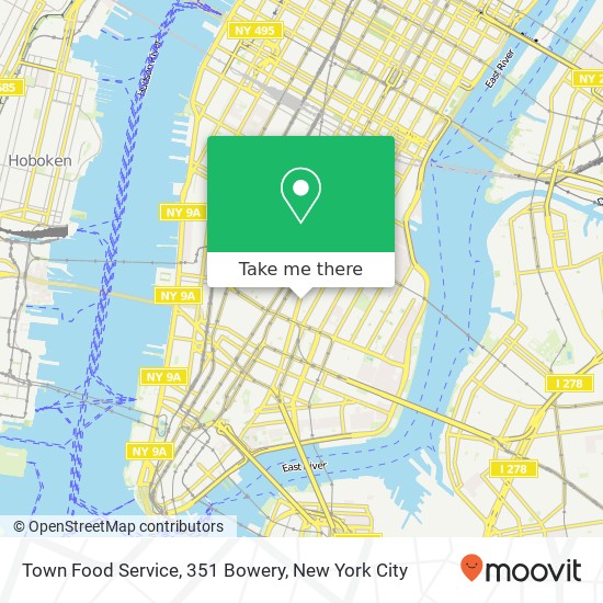 Town Food Service, 351 Bowery map