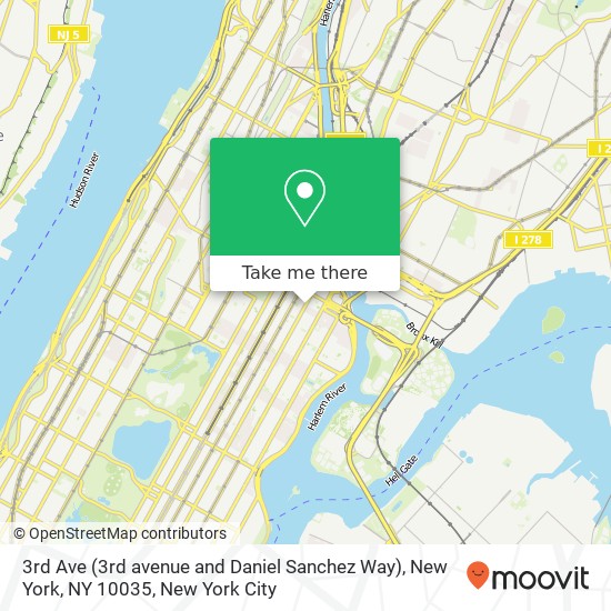 Mapa de 3rd Ave (3rd avenue and Daniel Sanchez Way), New York, NY 10035