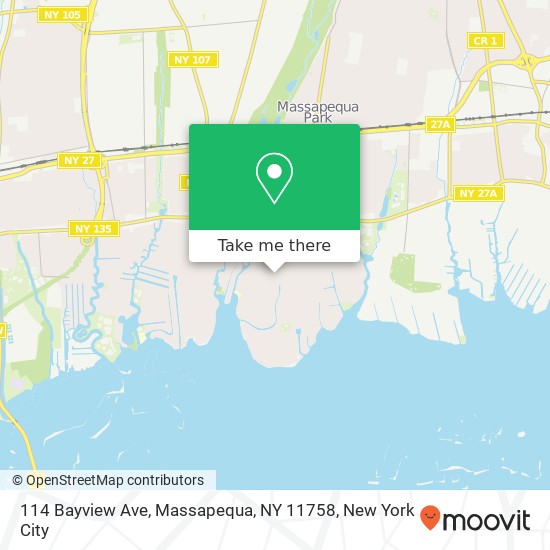 Mapa de 114 Bayview Ave, Massapequa, NY 11758