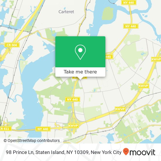 Mapa de 98 Prince Ln, Staten Island, NY 10309