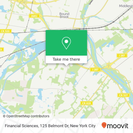 Mapa de Financial Sciences, 125 Belmont Dr