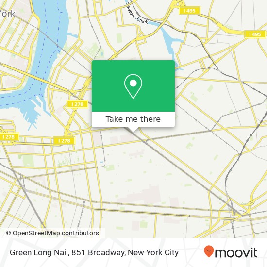 Mapa de Green Long Nail, 851 Broadway