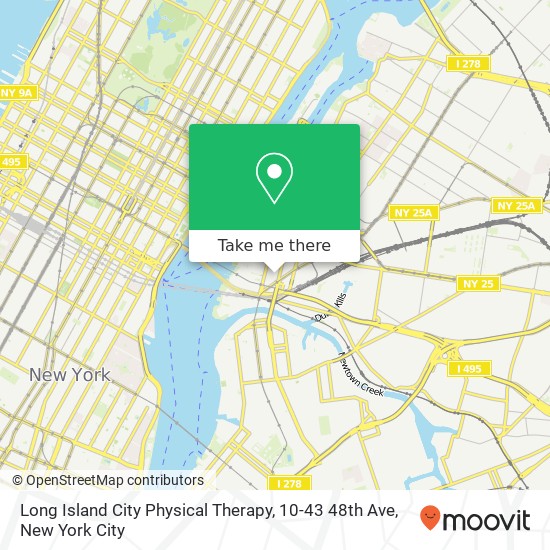 Mapa de Long Island City Physical Therapy, 10-43 48th Ave