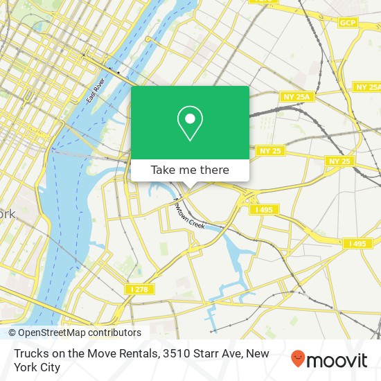 Trucks on the Move Rentals, 3510 Starr Ave map