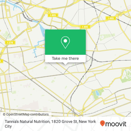 Mapa de Tannia's Natural Nutrition, 1820 Grove St