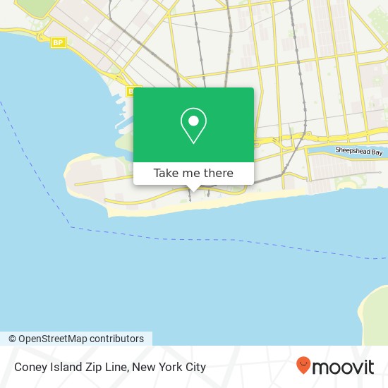 Mapa de Coney Island Zip Line