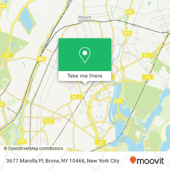 Mapa de 3677 Marolla Pl, Bronx, NY 10466
