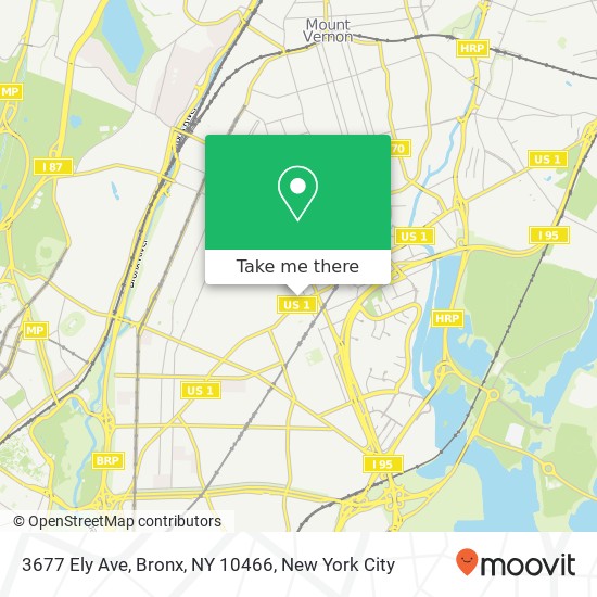 Mapa de 3677 Ely Ave, Bronx, NY 10466