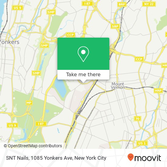 Mapa de SNT Nails, 1085 Yonkers Ave