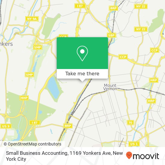 Mapa de Small Business Accounting, 1169 Yonkers Ave