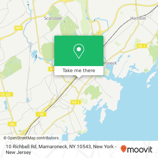 Mapa de 10 Richbell Rd, Mamaroneck, NY 10543