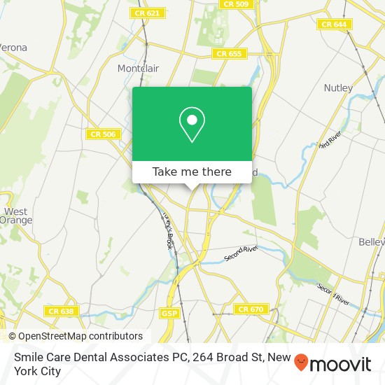 Mapa de Smile Care Dental Associates PC, 264 Broad St
