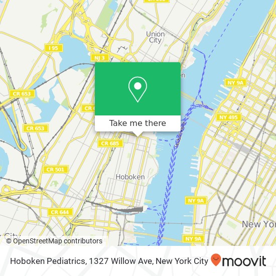 Hoboken Pediatrics, 1327 Willow Ave map