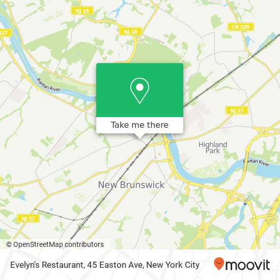 Mapa de Evelyn's Restaurant, 45 Easton Ave