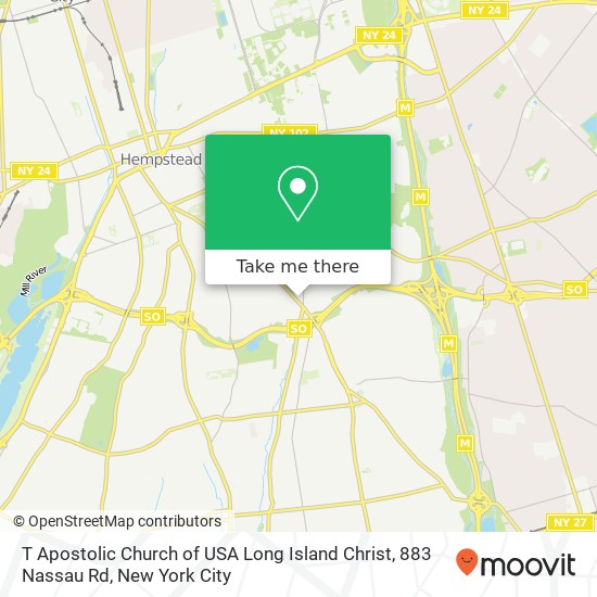 T Apostolic Church of USA Long Island Christ, 883 Nassau Rd map