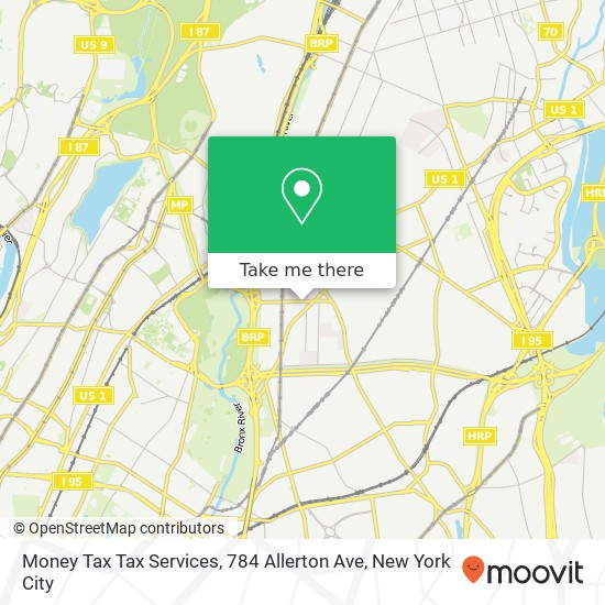 Mapa de Money Tax Tax Services, 784 Allerton Ave