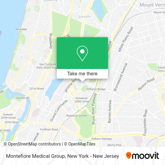 Montefiore Medical Group map