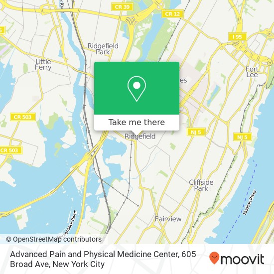 Mapa de Advanced Pain and Physical Medicine Center, 605 Broad Ave