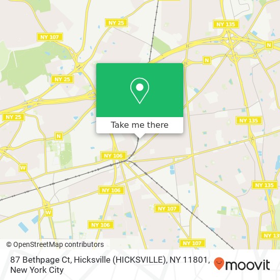 Mapa de 87 Bethpage Ct, Hicksville (HICKSVILLE), NY 11801