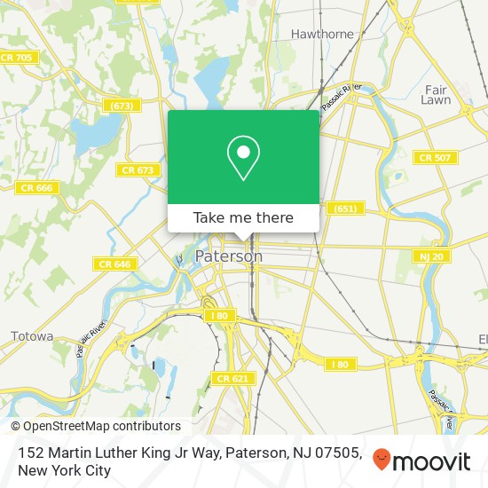 Mapa de 152 Martin Luther King Jr Way, Paterson, NJ 07505