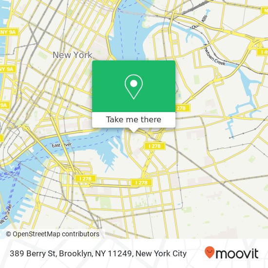 Mapa de 389 Berry St, Brooklyn, NY 11249