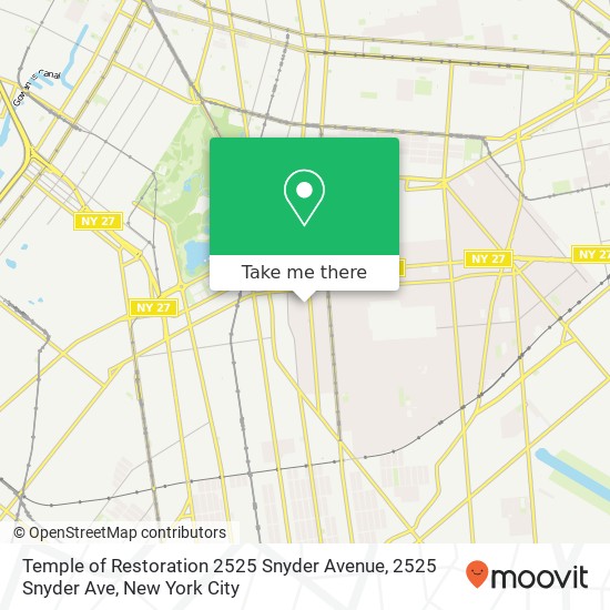 Mapa de Temple of Restoration 2525 Snyder Avenue, 2525 Snyder Ave