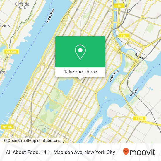 Mapa de All About Food, 1411 Madison Ave