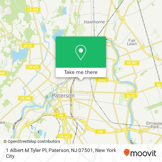 Mapa de 1 Albert M Tyler Pl, Paterson, NJ 07501
