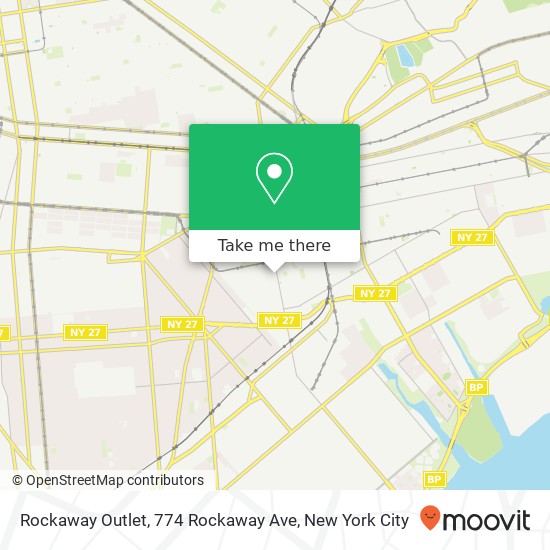 Mapa de Rockaway Outlet, 774 Rockaway Ave