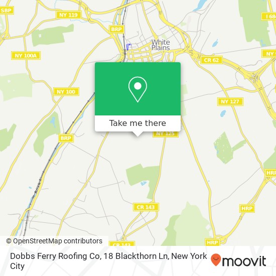 Mapa de Dobbs Ferry Roofing Co, 18 Blackthorn Ln