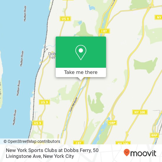 Mapa de New York Sports Clubs at Dobbs Ferry, 50 Livingstone Ave