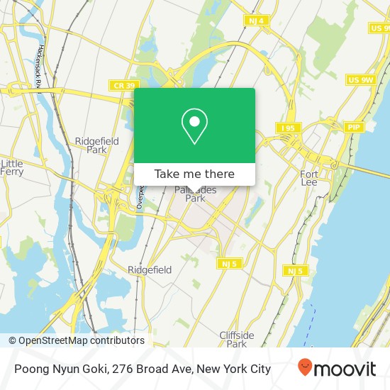Mapa de Poong Nyun Goki, 276 Broad Ave