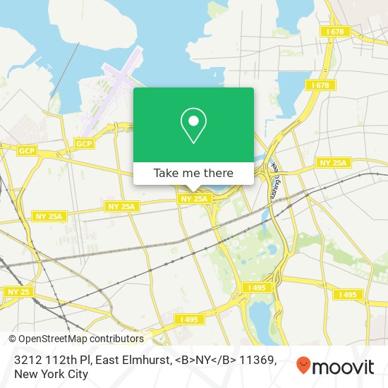 Mapa de 3212 112th Pl, East Elmhurst, <B>NY< / B> 11369