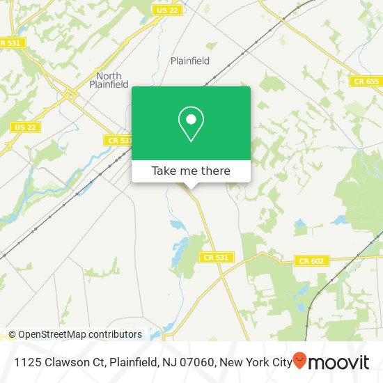 Mapa de 1125 Clawson Ct, Plainfield, NJ 07060
