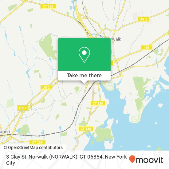 Mapa de 3 Clay St, Norwalk (NORWALK), CT 06854