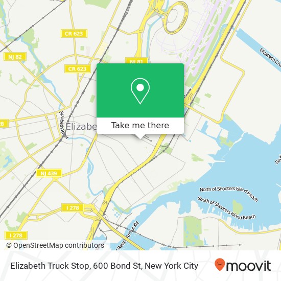 Elizabeth Truck Stop, 600 Bond St map