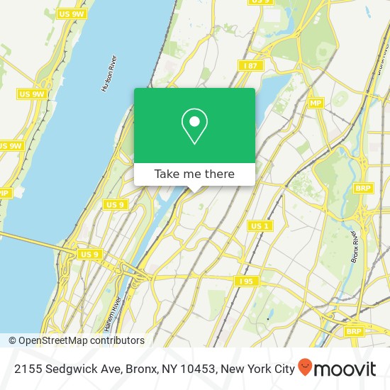 Mapa de 2155 Sedgwick Ave, Bronx, NY 10453